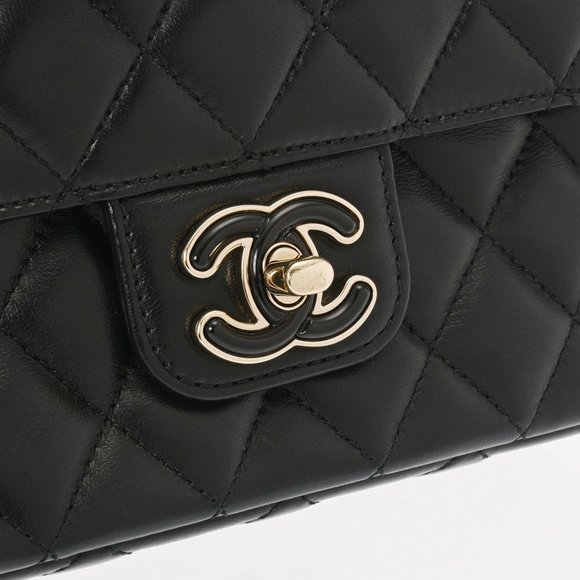 CHANEL Chanel Matelasse Heart Chain Shoulder Bag 20cm Black - Women's Lambskin - Picture 9 of 12